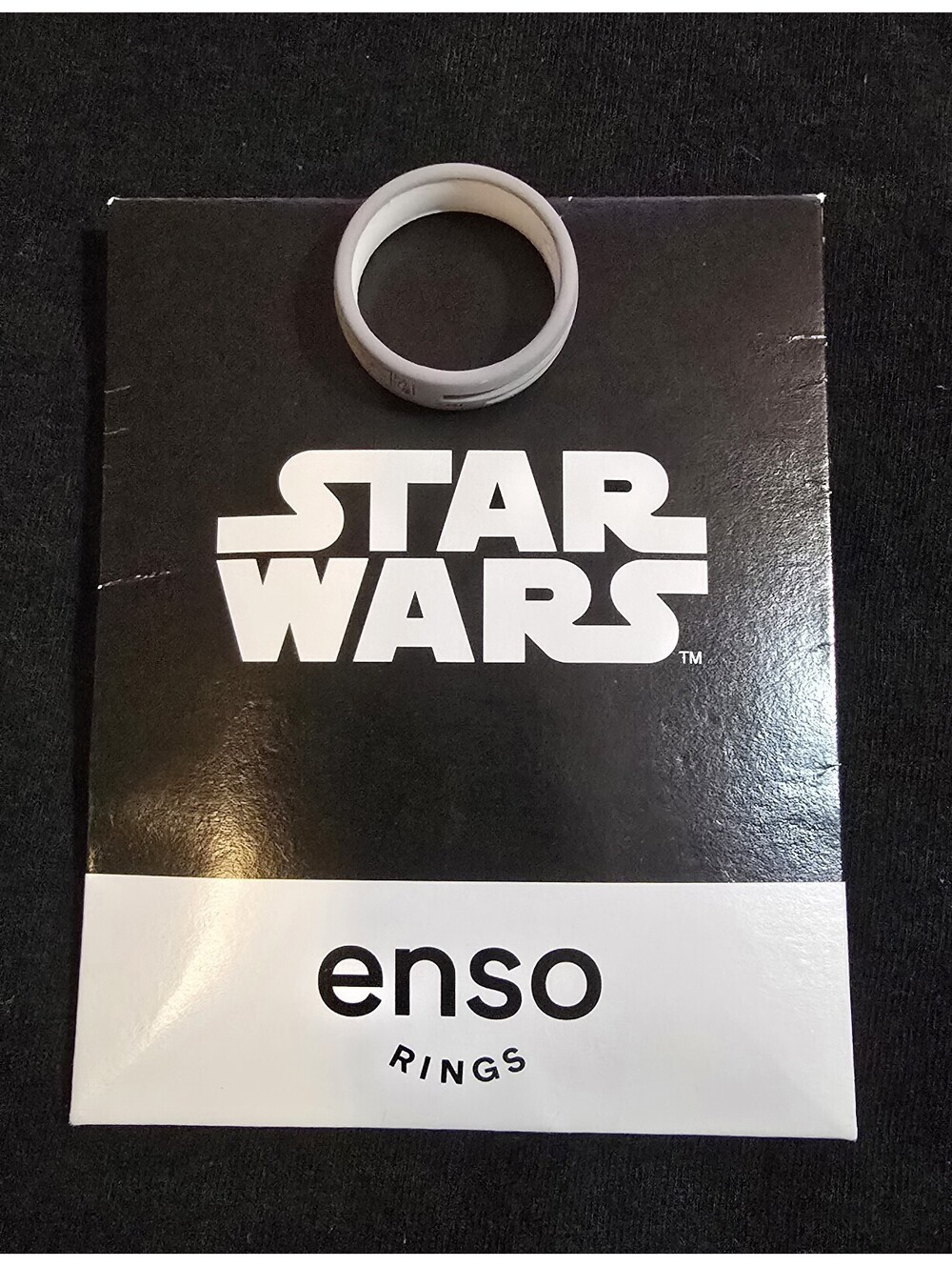 Enso Rings Star Wars Ahsoka Tano Lightsaber Ring Silicone Grey Sz 10